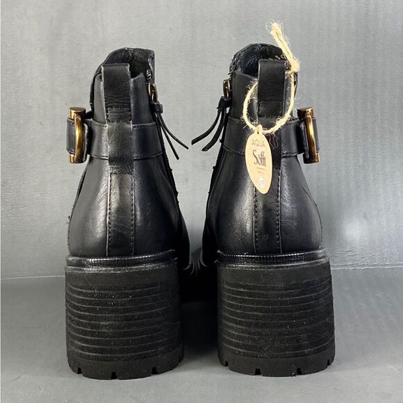 Sofft Jenine Women's black leather waterproof platform comfort booties size 10 - Picture 6 of 12